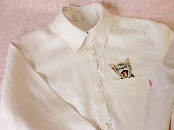 Embroidered Cat Shirts By Hiroko Kubota Go Viral And Sell Like Hot Cakes