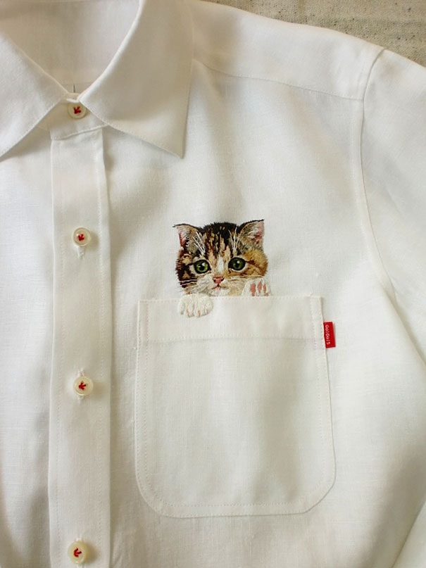 Embroidered Cat Shirts By Hiroko Kubota Go Viral And Sell Like Hot Cakes