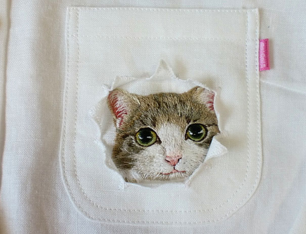 Embroidered Cat Shirts By Hiroko Kubota Go Viral And Sell Like Hot Cakes Embroidered Cat Shirts By Hiroko Kubota Go Viral And Sell Like Hot Cakes