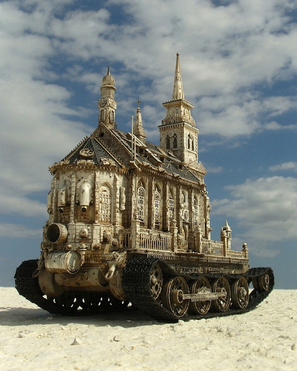 Churchtanks: Sculptures of Churches Turned Into Tanks Churchtanks: Sculptures of Churches Turned Into Tanks