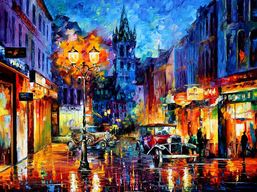The Fusion Of Colors In Leonid Afremov's Nostalgic Oil Paintings