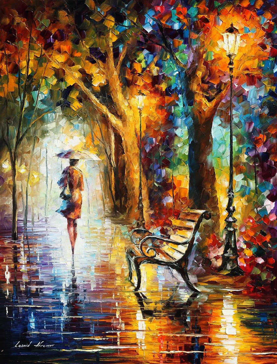 The Fusion Of Colors In Leonid Afremov's Nostalgic Oil Paintings