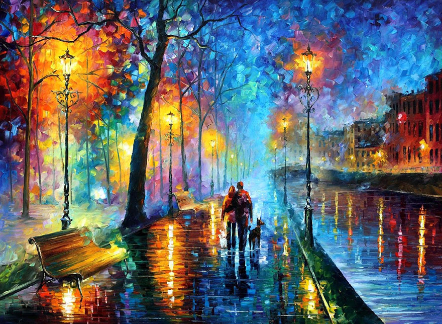 The Fusion Of Colors In Leonid Afremov's Nostalgic Oil Paintings