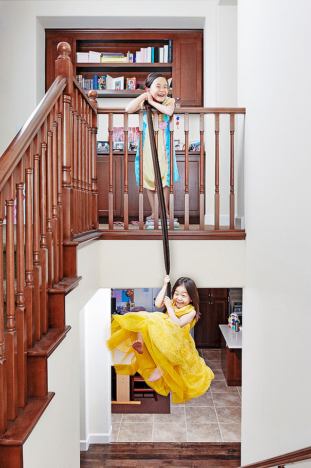 Creative Dad Takes Crazy Photos Of Daughters Creative Dad Takes Crazy Photos Of Daughters