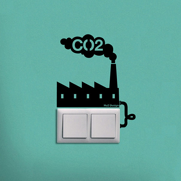 Creative Eco-Reminder Stickers by Hu2 Creative Eco-Reminder Stickers by Hu2