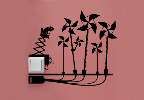 Creative Eco-Reminder Stickers by Hu2 Creative Eco-Reminder Stickers by Hu2