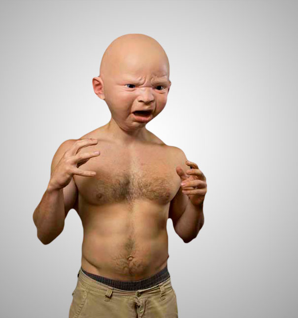 Disturbingly Realistic Baby Head Masks