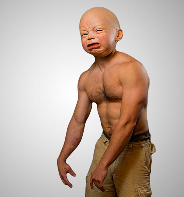Disturbingly Realistic Baby Head Masks