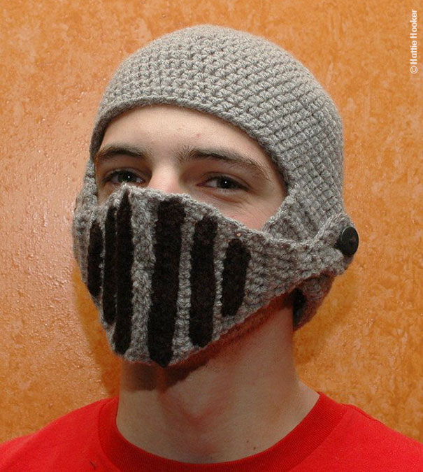 Crocheted Knight's Helmet Cap Crocheted Knight's Helmet Cap