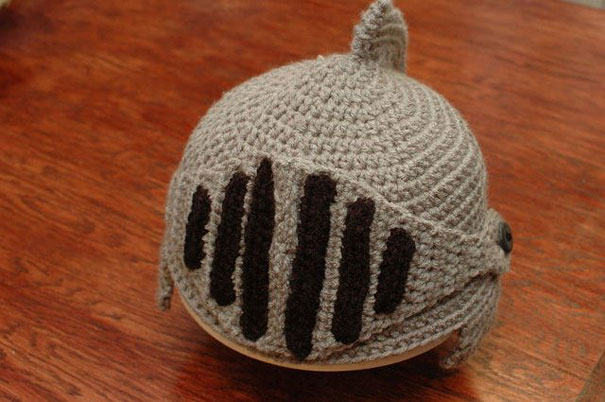 Crocheted Knight's Helmet Cap Crocheted Knight's Helmet Cap