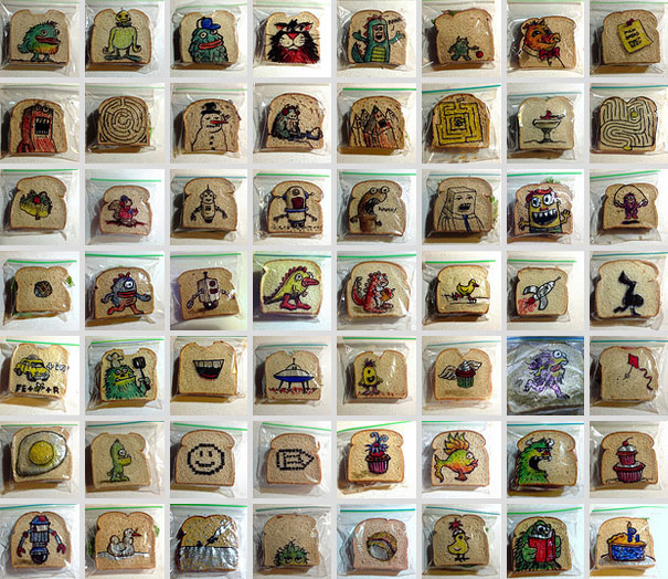 Dad Illustrates Kids’ Sandwich Bags with Fun Drawings Every Day Dad Illustrates Kids’ Sandwich Bags with Fun Drawings Every Day