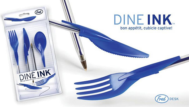 Din-Ink Pen Cap Eating Utensils