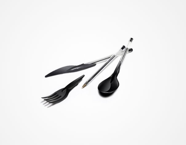 Din-Ink Pen Cap Eating Utensils