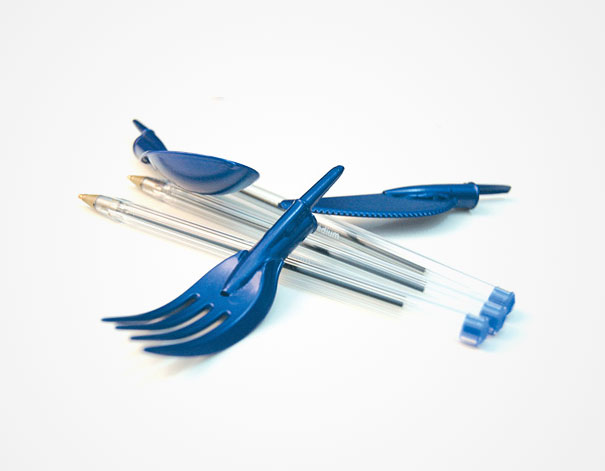 Din-Ink Pen Cap Eating Utensils
