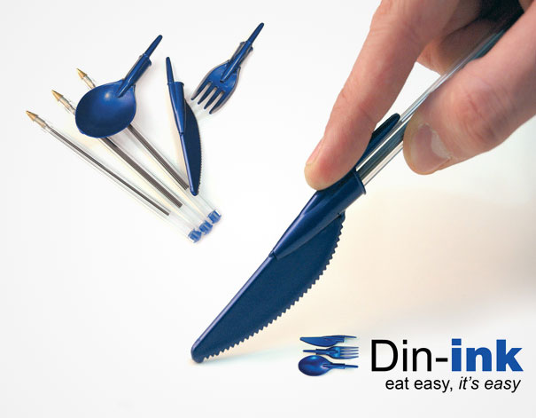 Din-Ink Pen Cap Eating Utensils
