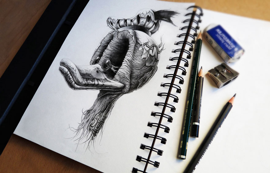 Distroy: Creepy Pencil Drawings Of Famous Cartoon Characters