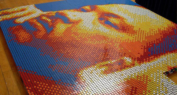 Dream Big: Portrait Made of 4,242 Rubik’s Cubes Dream Big: Portrait Made of 4,242 Rubik’s Cubes