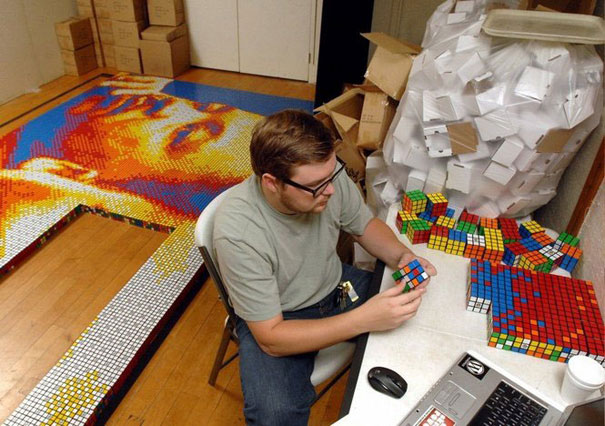 Dream Big: Portrait Made of 4,242 Rubik’s Cubes Dream Big: Portrait Made of 4,242 Rubik’s Cubes