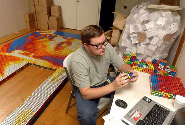 Dream Big: Portrait Made of 4,242 Rubik&rsquo;s Cubes