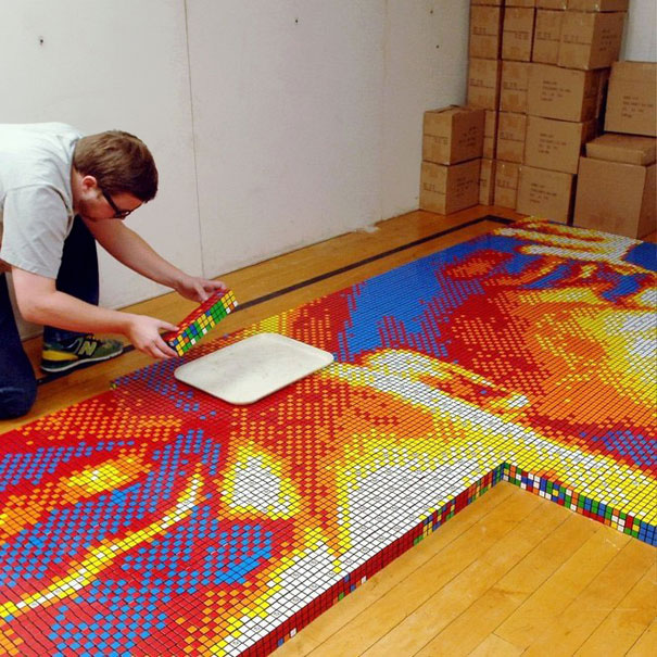 Dream Big: Portrait Made of 4,242 Rubik’s Cubes Dream Big: Portrait Made of 4,242 Rubik’s Cubes