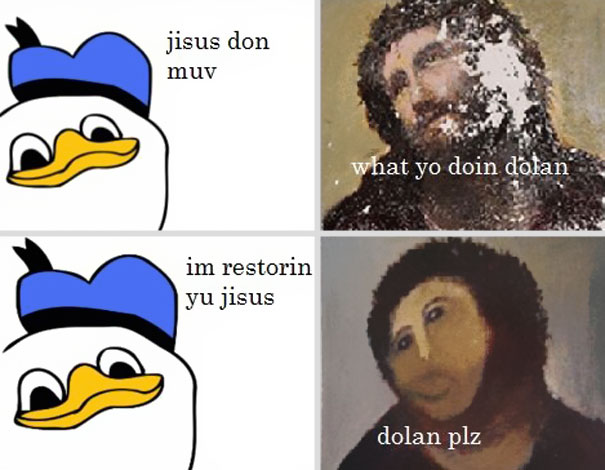 Hilarious Internet Reactions to the Botched Ecce Homo Restoration Hilarious Internet Reactions to the Botched Ecce Homo Restoration