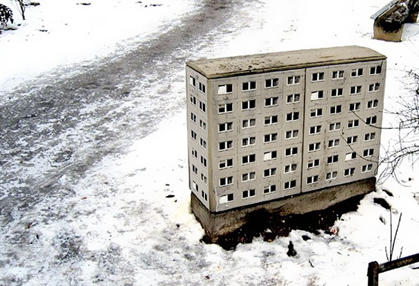 Miniature Buildings: Street Art by EVOL Miniature Buildings: Street Art by EVOL