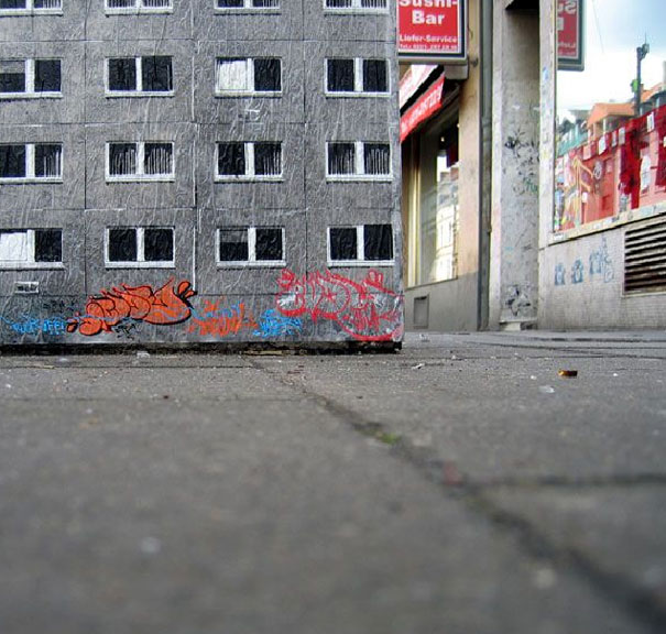 Miniature Buildings: Street Art by EVOL Miniature Buildings: Street Art by EVOL