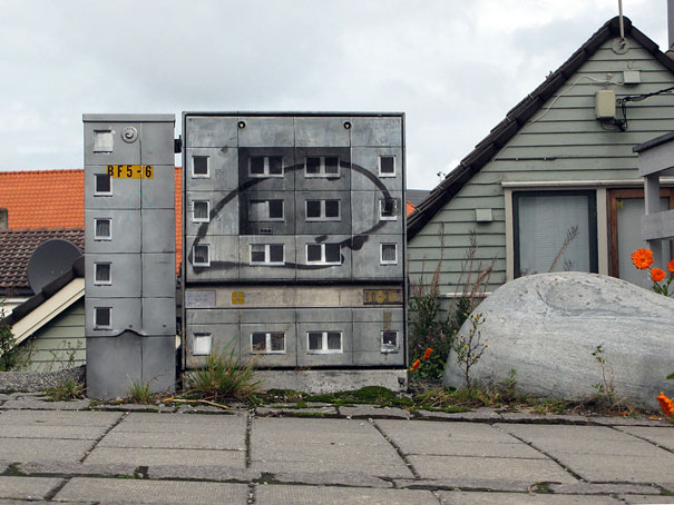 Miniature Buildings: Street Art by EVOL Miniature Buildings: Street Art by EVOL