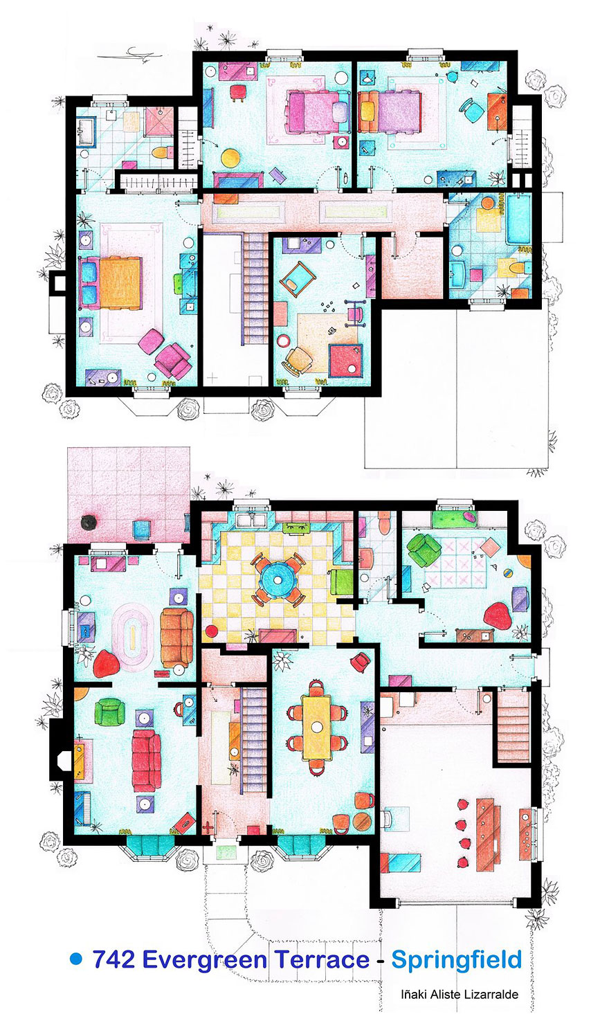 Artist Draws Detailed Floor Plans of Famous TV Shows Artist Draws Detailed Floor Plans of Famous TV Shows