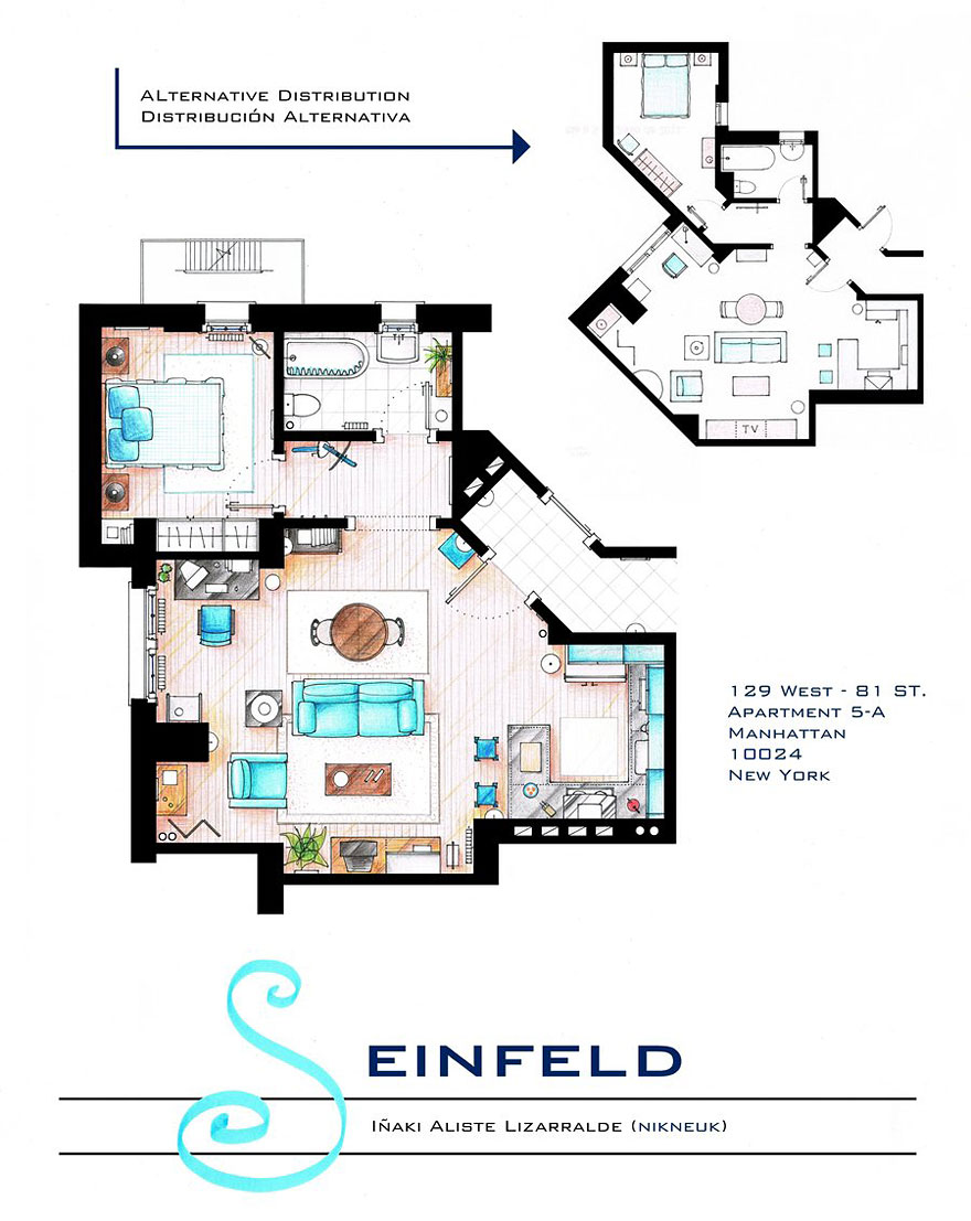 Artist Draws Detailed Floor Plans of Famous TV Shows Artist Draws Detailed Floor Plans of Famous TV Shows