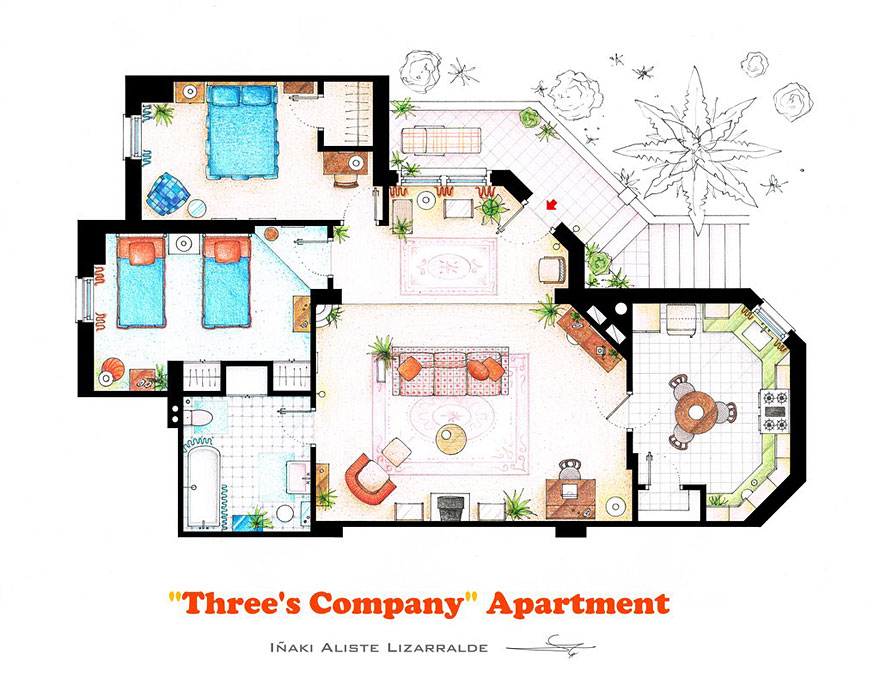 Artist Draws Detailed Floor Plans of Famous TV Shows Artist Draws Detailed Floor Plans of Famous TV Shows