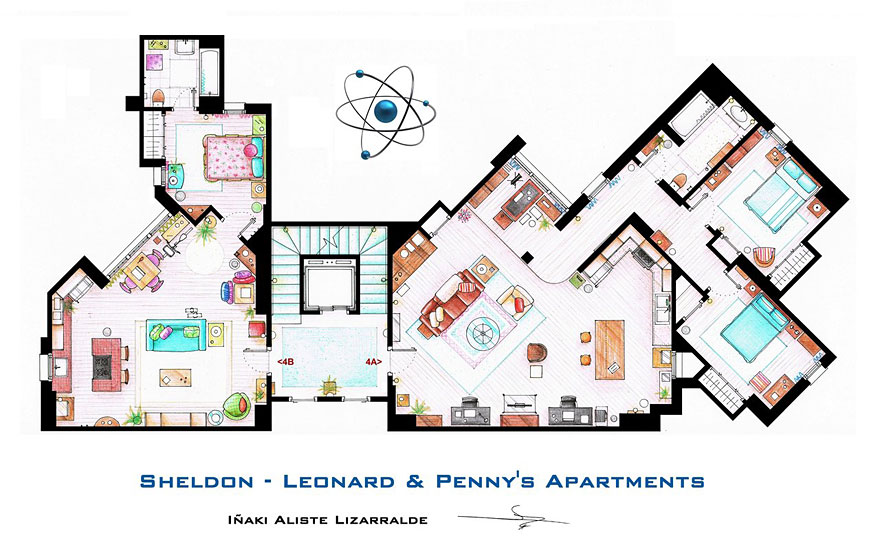 Artist Draws Detailed Floor Plans of Famous TV Shows Artist Draws Detailed Floor Plans of Famous TV Shows