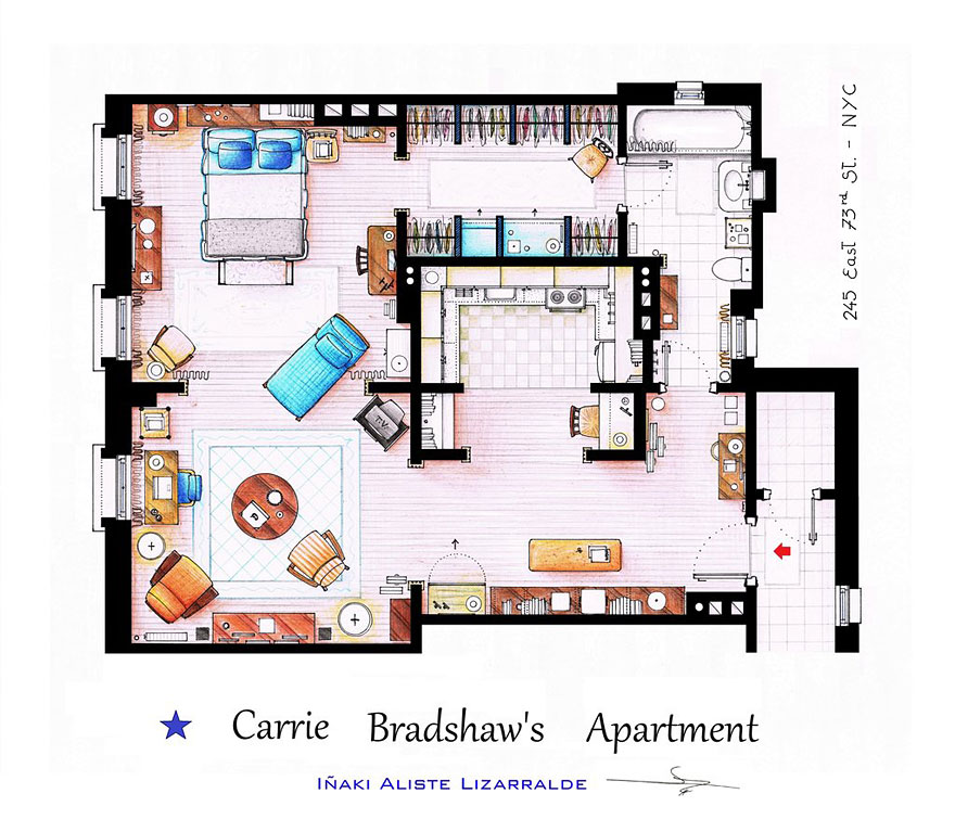 Artist Draws Detailed Floor Plans of Famous TV Shows Artist Draws Detailed Floor Plans of Famous TV Shows