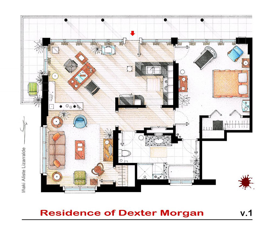 Artist Draws Detailed Floor Plans of Famous TV Shows.