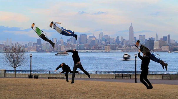 People Flying Over New York City