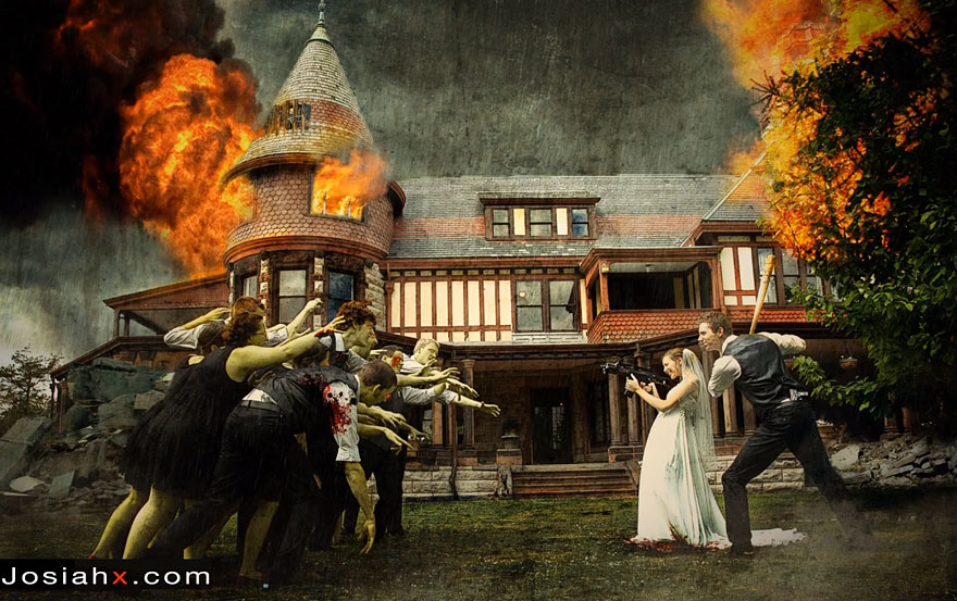 Newest Trend: Crazy Wedding Party Attack Pictures