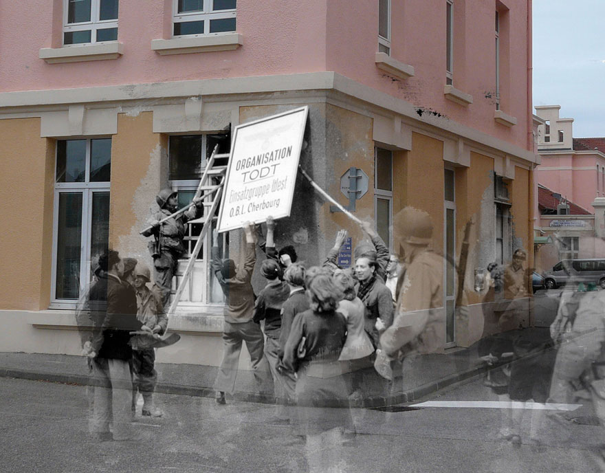 Ghosts of War: WWII Photos Superimposed on to Modern Street Scenes