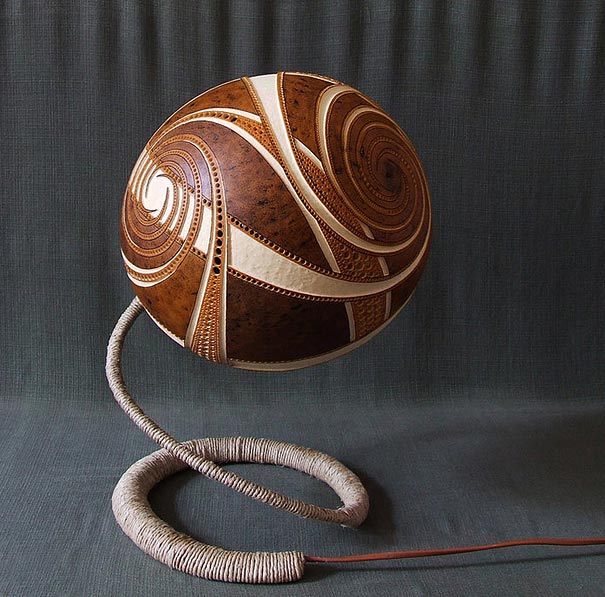 Exotic Gourd Lamps by Calabarte Exotic Gourd Lamps by Calabarte