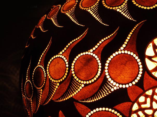 Exotic Gourd Lamps by Calabarte 