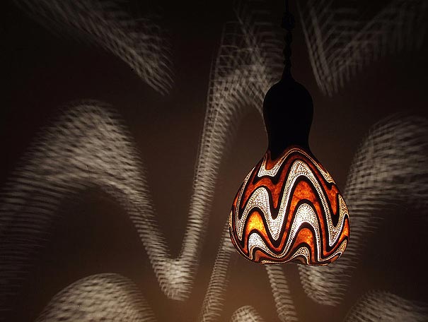 Exotic Gourd Lamps by Calabarte 