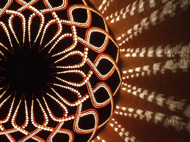 Exotic Gourd Lamps by Calabarte 