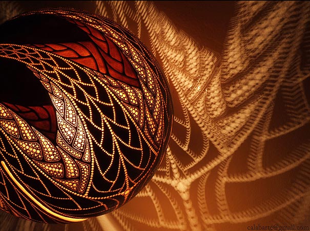 Exotic Gourd Lamps by Calabarte 