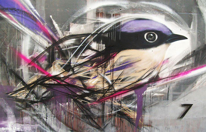 Mesmerizing Graffiti Birds on the Streets of Brazil by L7m Mesmerizing Graffiti Birds on the Streets of Brazil by L7m