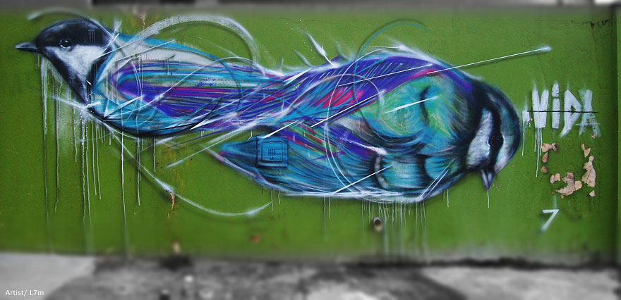 Mesmerizing Graffiti Birds on the Streets of Brazil by L7m Mesmerizing Graffiti Birds on the Streets of Brazil by L7m