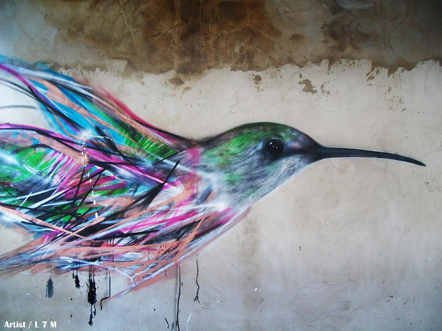 Mesmerizing Graffiti Birds on the Streets of Brazil by L7m Mesmerizing Graffiti Birds on the Streets of Brazil by L7m