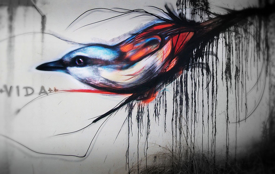 Mesmerizing Graffiti Birds on the Streets of Brazil by L7m Mesmerizing Graffiti Birds on the Streets of Brazil by L7m