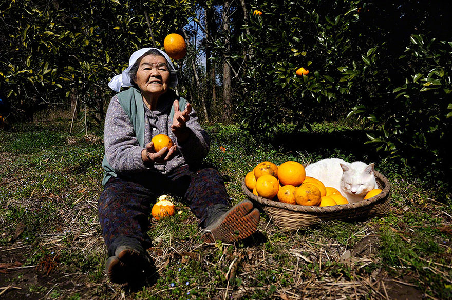 Beautiful Friendship Between a Grandmother and Her Odd-eyed Cat