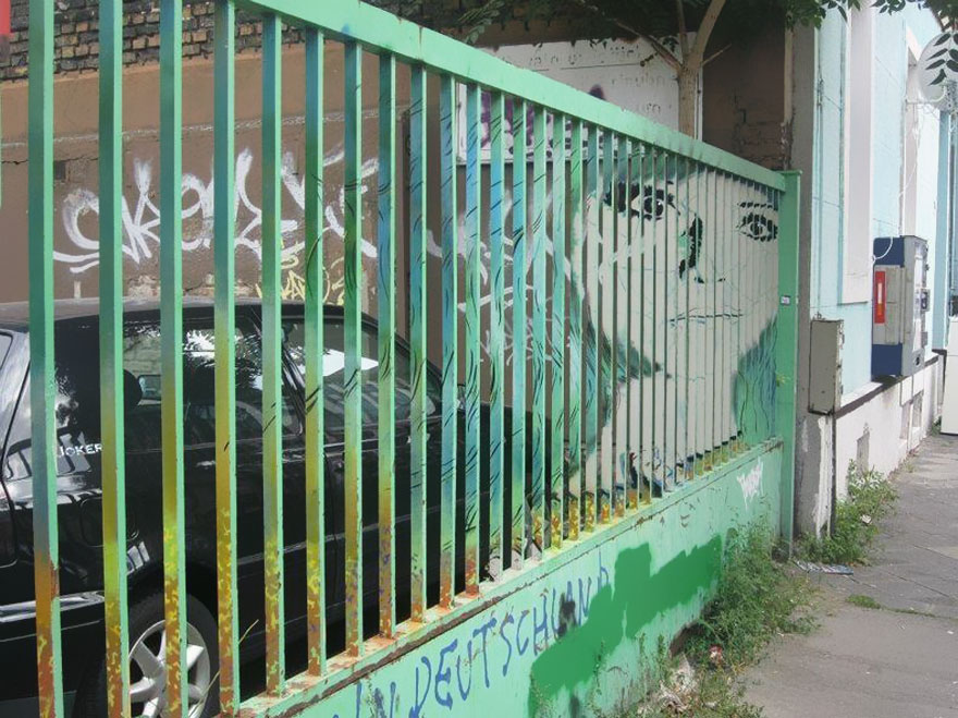 Hidden Railing Street Art That Can Only Be Seen From Certain Angle Hidden Railing Street Art That Can Only Be Seen From Certain Angle