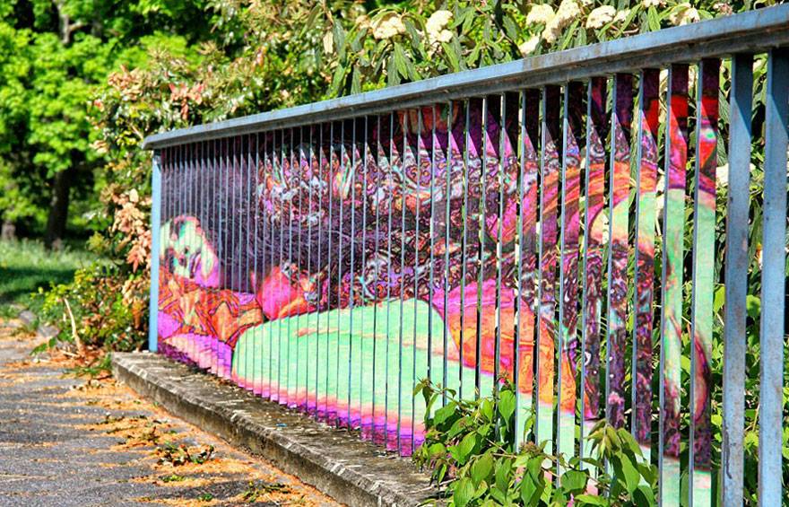 Hidden Railing Street Art That Can Only Be Seen From Certain Angle Hidden Railing Street Art That Can Only Be Seen From Certain Angle