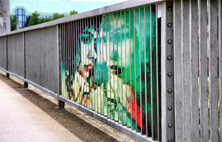 Hidden Railing Street Art That Can Only Be Seen From Certain Angle Hidden Railing Street Art That Can Only Be Seen From Certain Angle